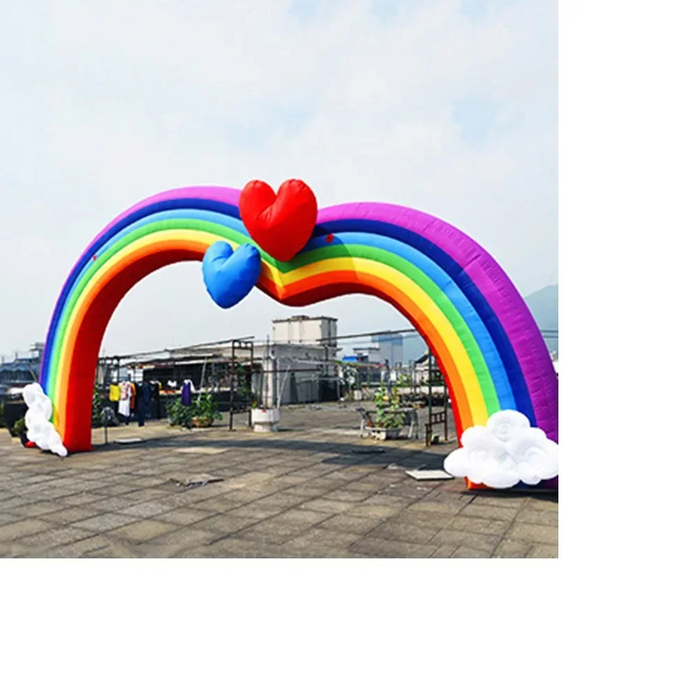 Aufblasbarer Regenbogenbogen für Werbung, Party, Eröffnungszeremonie, Dekoration mit Gebläse für Event-Eingang, Miet- und Werbezwecke – Detail 7