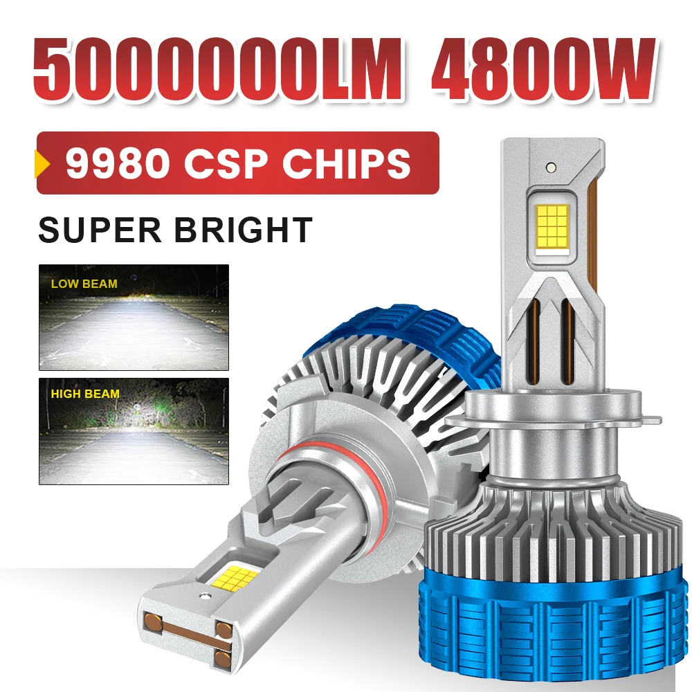 

H7 LED Headlight 5000000LM LED Canbus Car Lamps 4800W 7 Copper Tube H1 H4 H11 H8 9005 9006 9007 9008 9012 Fog Lamps Car Light