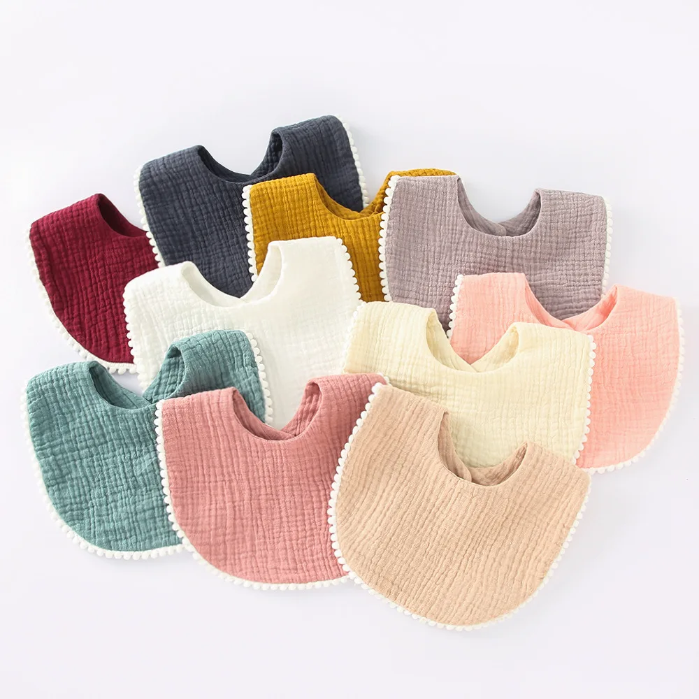 Thickening Cotton Gause Baby Bibs Absorbent Baby Lace Bib Newborn Accessories Burp Cloths Bandana Scarf Stuff For Boys Girls