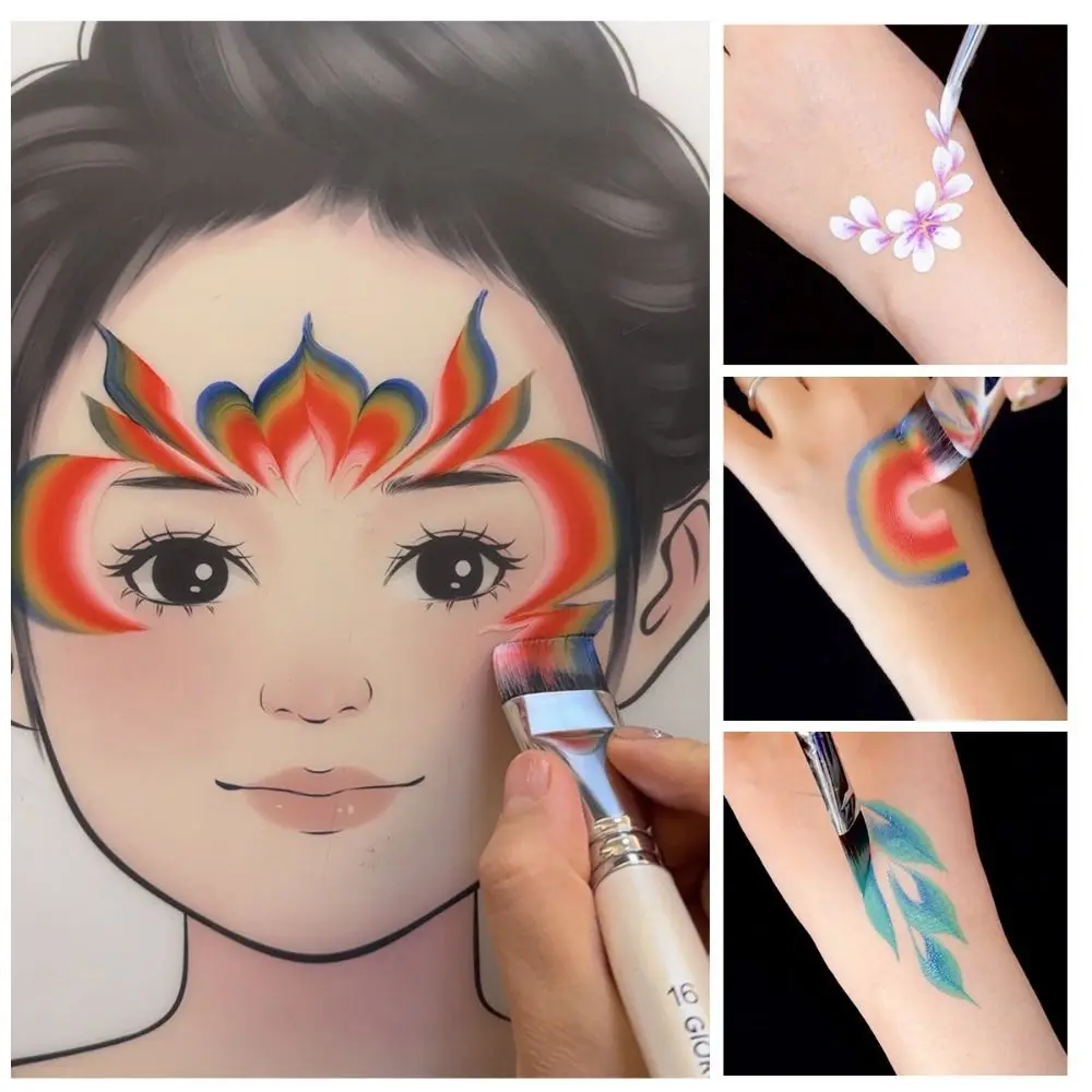 Easy To Hold Body Pinting Face Body Art Paint Professional Wooden Handle Paint Brushes Set Portable Durable Drawing Art Pen for