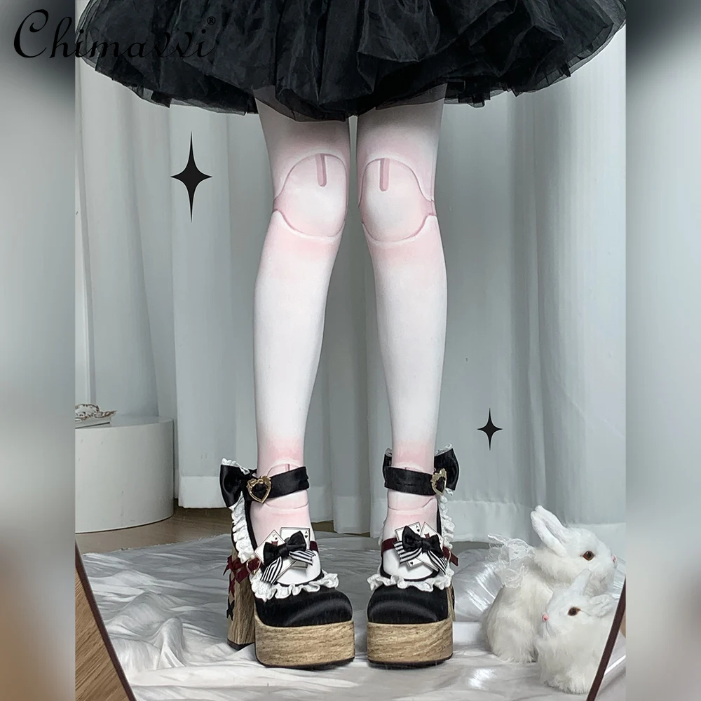 Original Retro Doll High Heels Spring and Autumn New Sweet Girl Princess Cute Bow Mary Jane Shoes Temperament Lolita Shoes Pumps