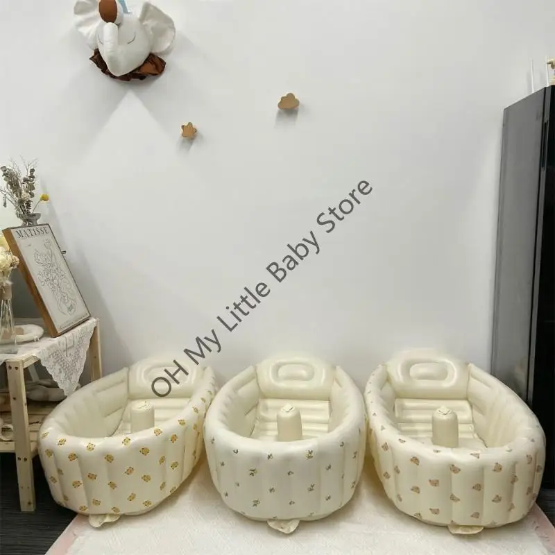 M76C 35 بوصة حوض استحمام قابل للنفخ لحديثي الولادة للجنسين طباعة حوض استحمام محمول للأطفال حوض استحمام للسفر #5