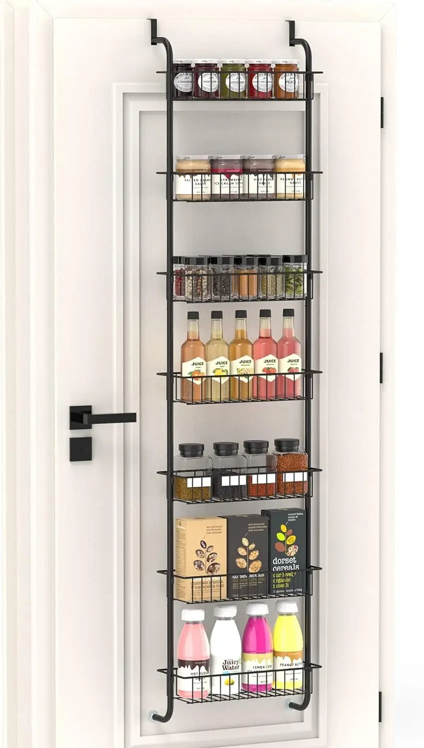 

Over the Door Storage Organizer 7 Layer Heavy Duty Hanging Basket Closet Shelf for Home Bathroom Kitchen Space Saving Storage
