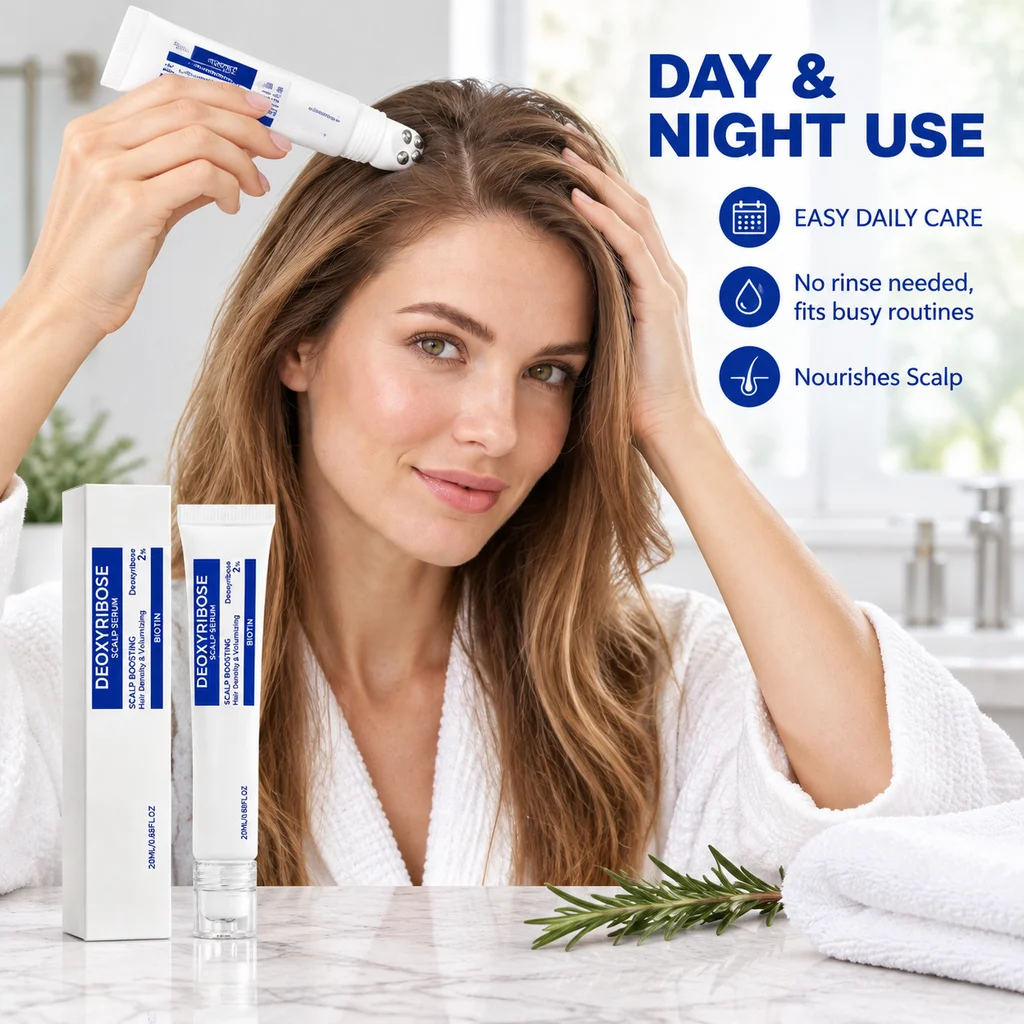 Deoxyribose Scalp Boosting Serum Daily Hair Essence Hair Density Volumizing Essence Refreshing Non-Greasy Scalp Care Roller Ball
