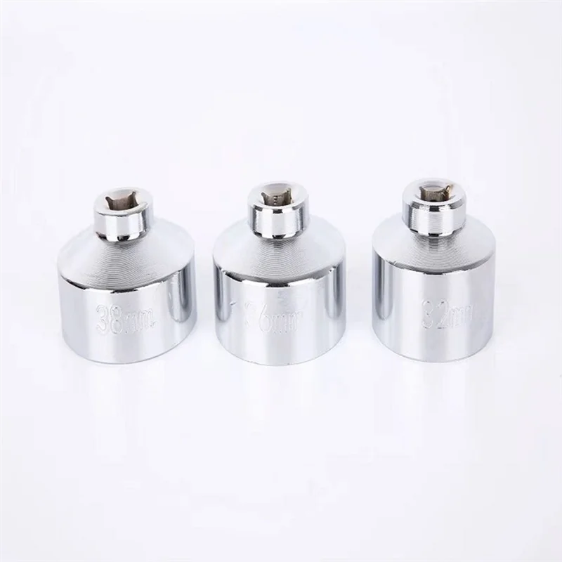 

AB15-7 Pieces Oil Filter Socket Wrench 24Mm To 38Mm 3/8-Inch Drive Oil Filter Removal Socket Filter Cap Removal Tool Remover