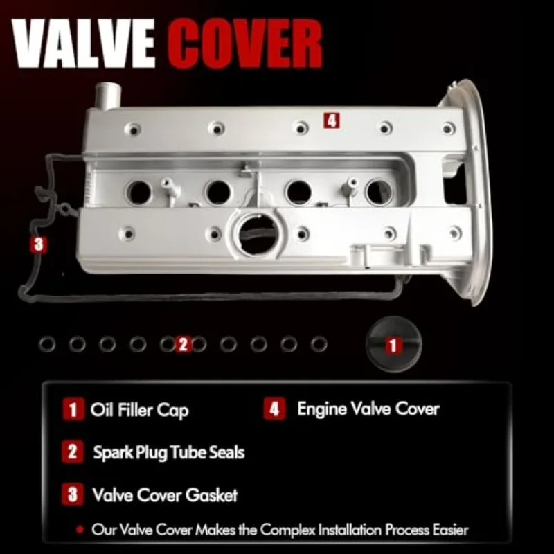 90501942 92062396 Aluminum Valve Cover for 1999-2002 Daewoo Leganza 1999-2002 Nubira 2004-2005 Suzuki Forenza L4 2.0L