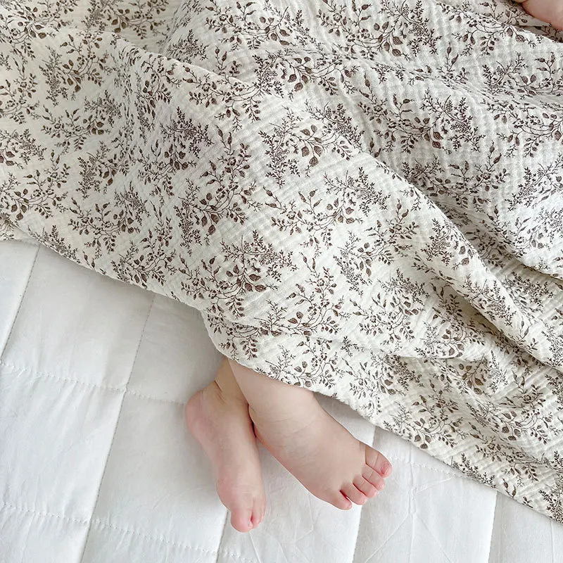 الصيف الطفل بطانية 2 طبقة رقيقة القطن قماط التفاف الشاش البطانيات الأزهار طباعة الشاش التقميط الأطفال منشفة الفراش العناصر