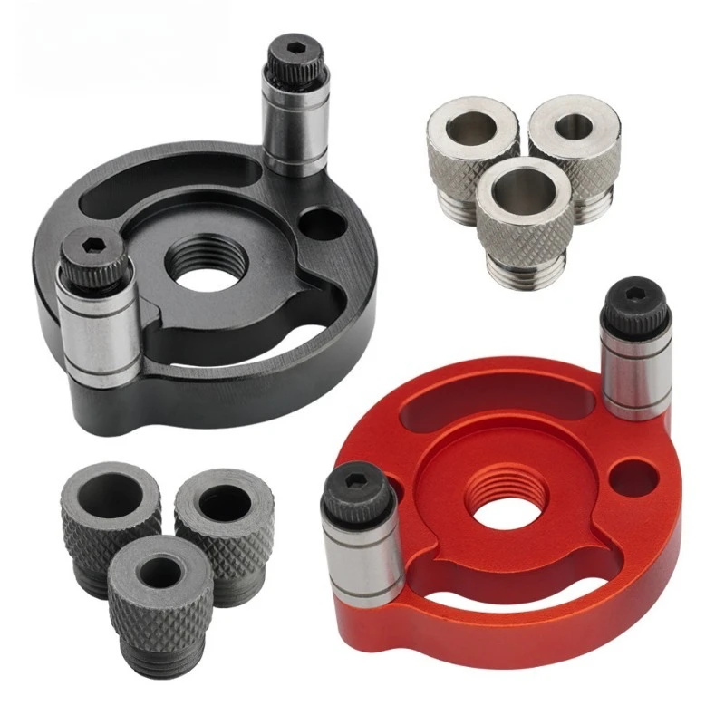 Single Hole Self-centering Drilling Locator, Adjustable Woodworking Positioning Jig for Solid Wood Panel Splicing