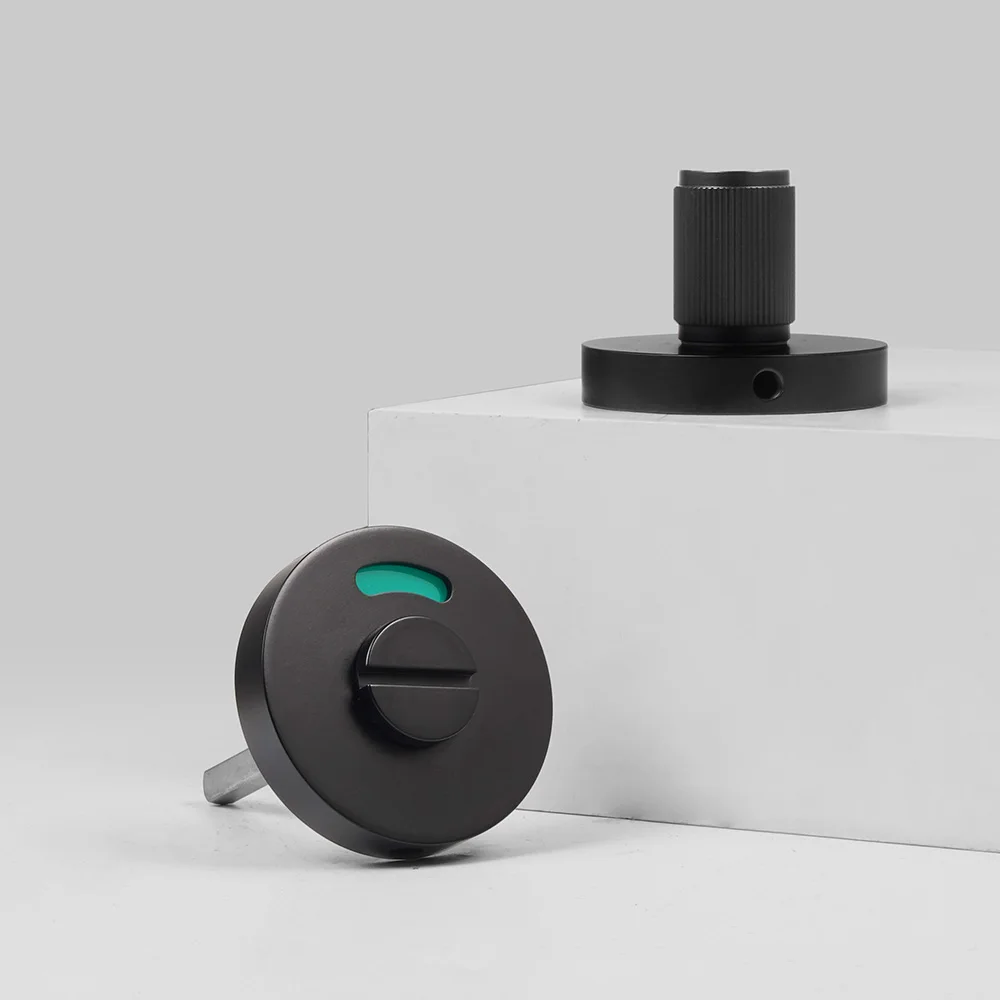 Dooroom Brass Lock Door Black Striped Thumb Knob Design Privacy With Identification Mark Bathroom Door Hardware Door Locks