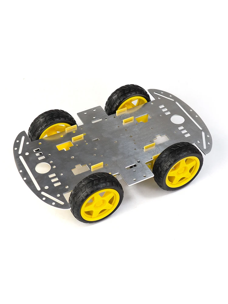 

Smart Car Chassis 4WD Aluminum Alloy Smart Car Base Plate Robot Bluetooth Tracking Obstacle Avoidance Car DIY Kit