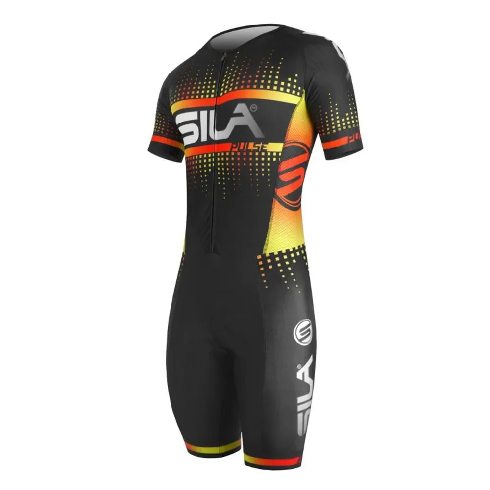 Sila Children\'s Short Sleeve Bodysuit Team kids Practice Skating Clothes Inline Pulley Speed Suit Ciclismo Bike Cycling Jumpsuit