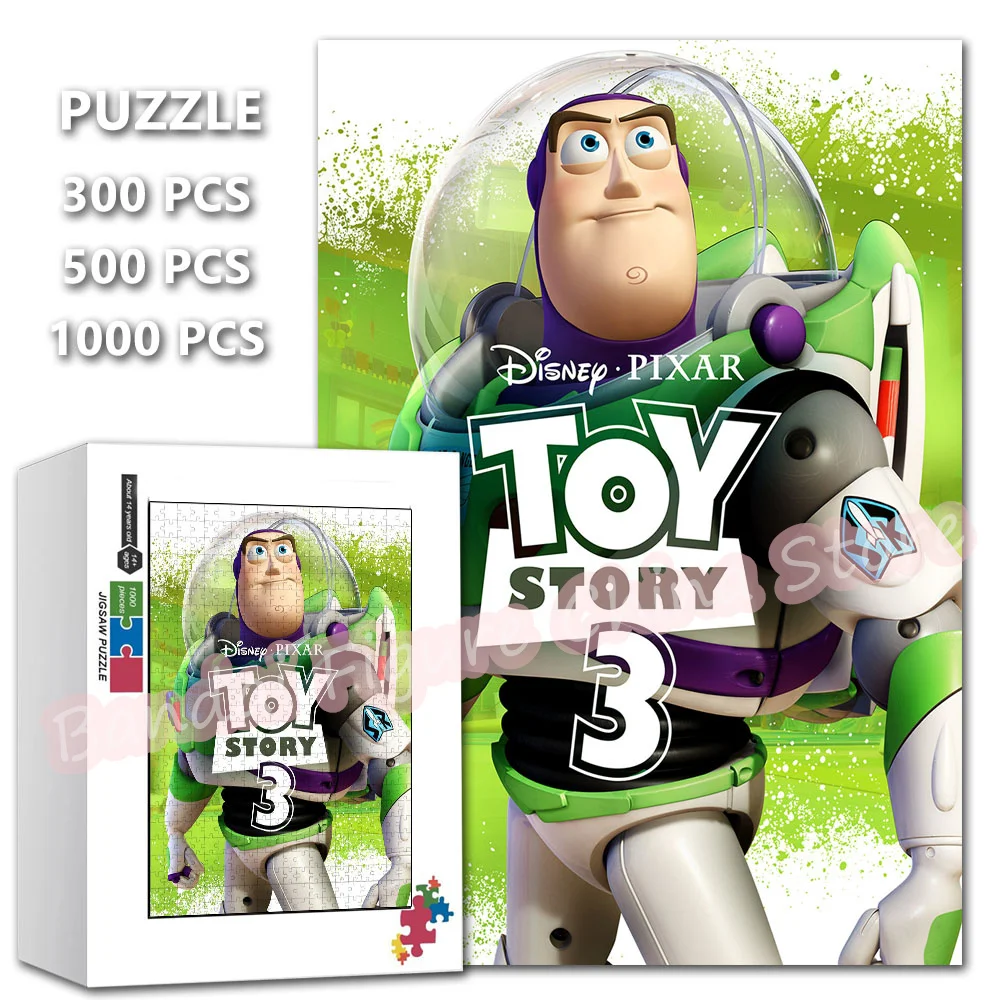 Buzz Lightyear-rompecabezas de figuras para niños, 300/500/1000 piezas, Dinsey Anime Toy Story Print, juego para niños, regalos, juguete para aliviar el estrés