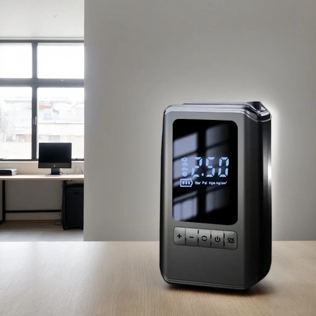 

Портативный беспроводной автомобильный воздушный насос - перезаряжаемый насос для накачивания шин со светодиодным аварийным освещением (пневматический)