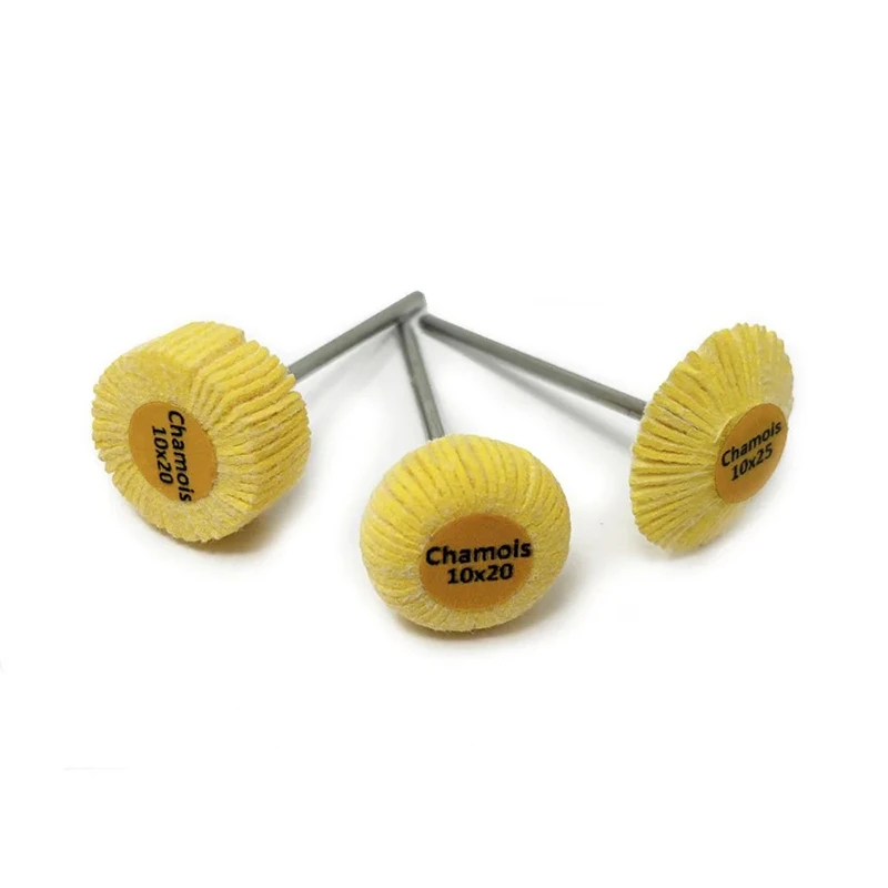ADN 3M Chamois Buff Wheel 2.35mm Shank Diamond/Oval/Cylinder Shape for Gold Silver High Precision Polishing