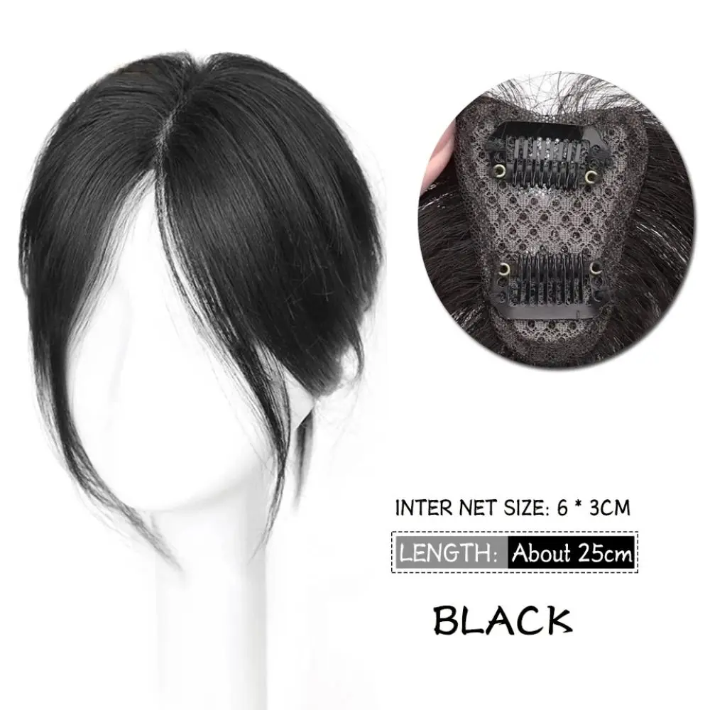 Fashion 3D Natural Bangs Invisible Middle Part False Bangs Synthetic Clip-In Side Fringe Hairpieces Women