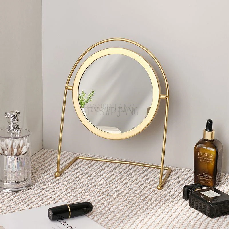 

Dressing Table Makeup Mirror Home Bedroom Desktop Dressing Mirror Dormitory Beauty Mirror Round Small Mirror