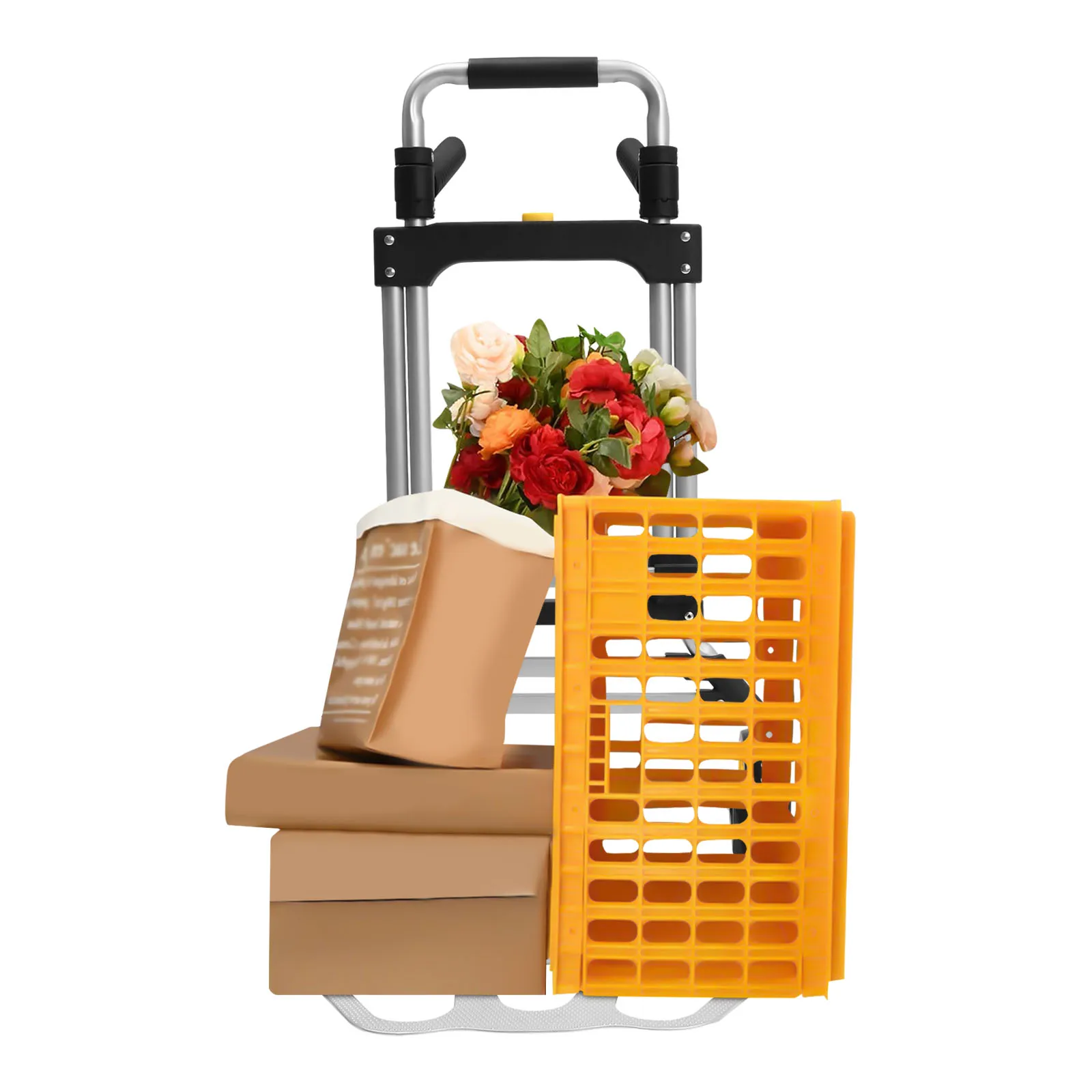 309 lb Folding Hand Truck Dolly Cart Industrial Capacity  with Telescoping Handle, Aluminum Foldable Cart with Wheels