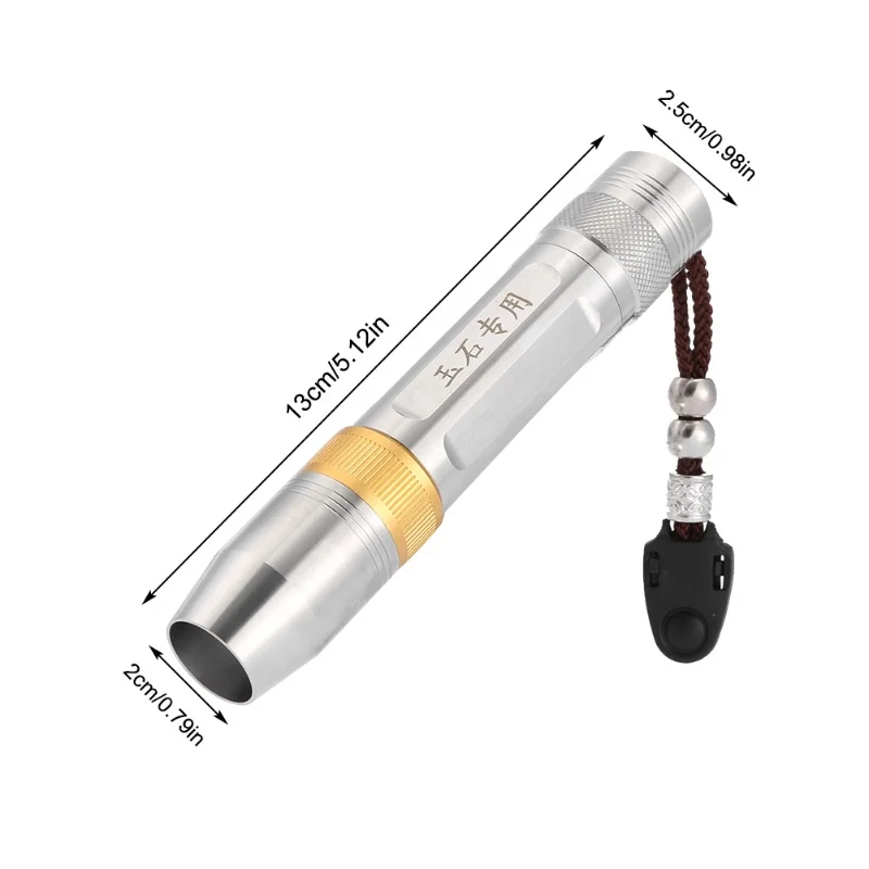 3Colors Ultra Violet UV White Yellow Flashlight Torch Lamp Handheld Light For Jade Money Test
