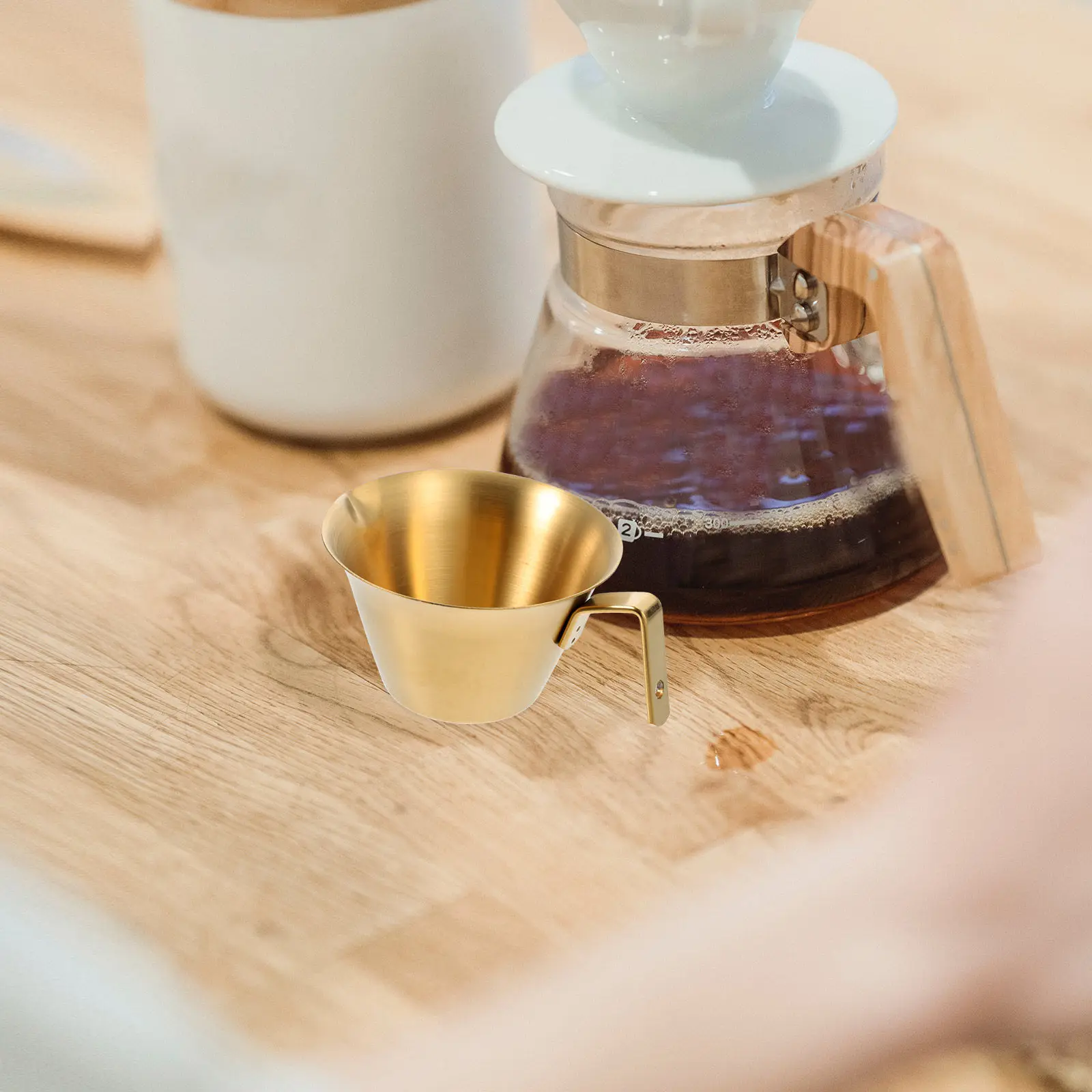 Stainless Steel Coffee Extraction Cup Double Spout Espresso Measuring Tool Milk Frothing Shot Glass Portable