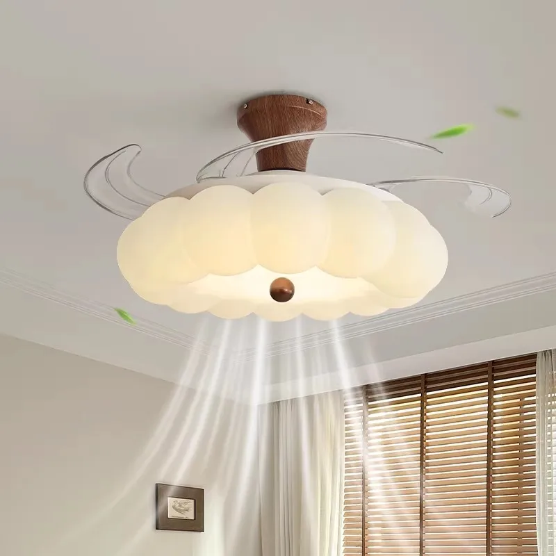 Invisible fan , bedroom lights, cream vintage style children's room lights, cozy ceiling fan fixtures