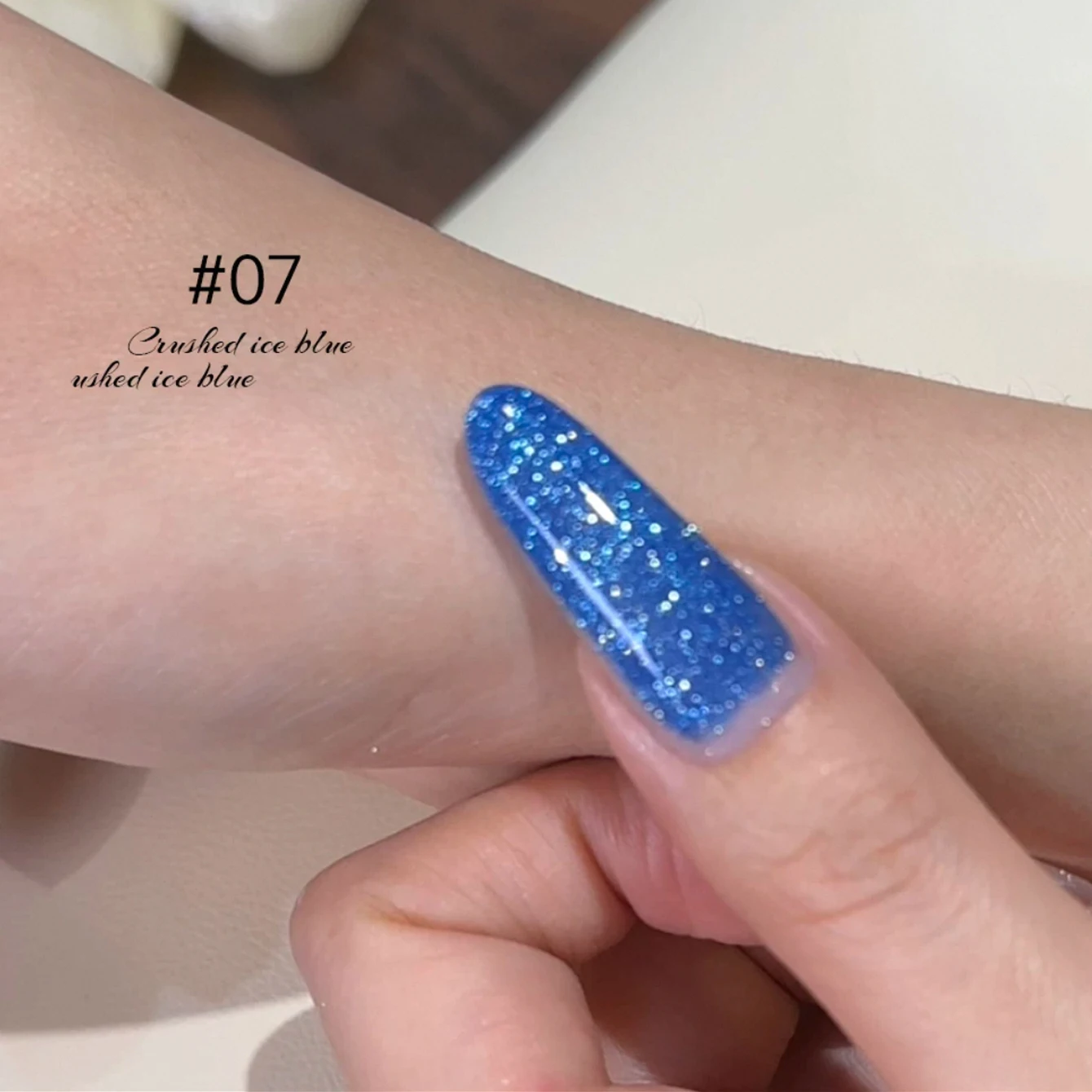 1 pièces WS nouveau glace pilée bleu cassé diamant Gel vernis à ongles populaire souper Flash bleu vert jaune Gel Nail Art Salon de manucure
