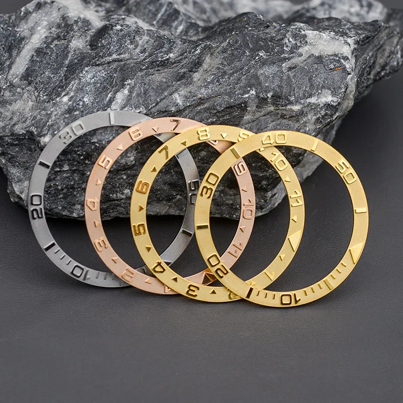 Watch Mod Bezel Insert Copper Insert For SKX007 SKX009 SRPD Watch Cases 38x31.5mm Bezel Insert Men Dive Watch Replac Parts
