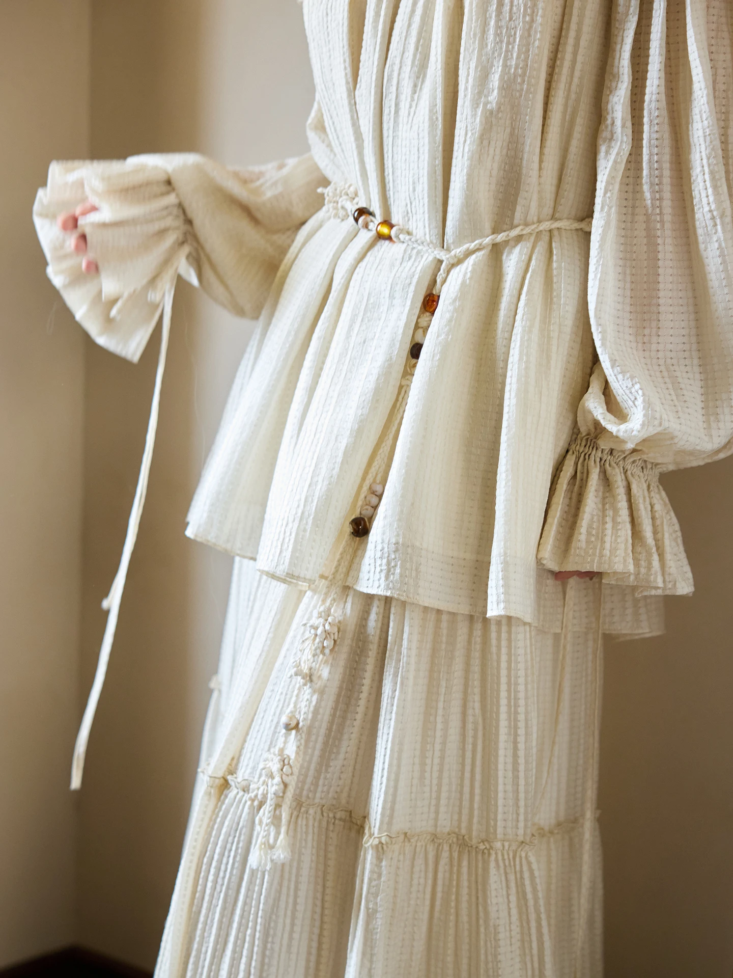 ボヘミアンスタイル手作りタッセルビーズウエストチェーン-2026-レトロシャツ装飾ベルト女性のファッションアクセサリー夏-2023