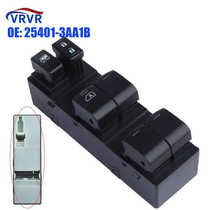 

VRVR 25401-3AA1B 254013AA1B 3+ 16 Pins Power Master Window Switch 25401-3AA2B For Nissan Versa