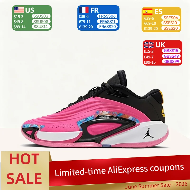 Nike Jordan Luka3 PF Zapatillas de baloncesto de caña baja, elegantes, cómodas, versátiles y antideslizantes (unisex) en rosa y negro FQ1285-600