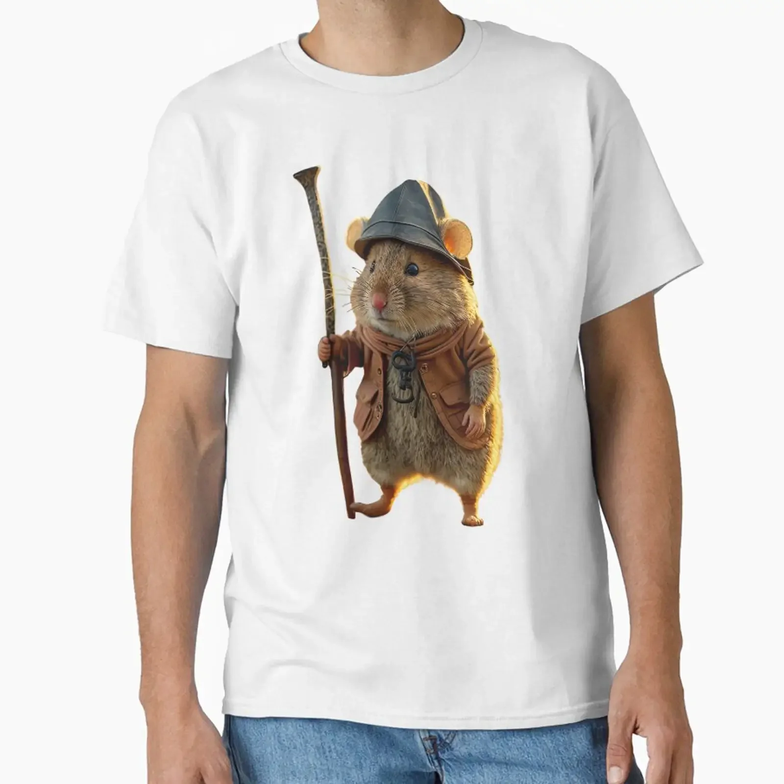 Homeless Hamster We Live Meme HQ Classic T Shirt vintage Washed Comfortable streetwear homme Slightly Versatile Casual graphic