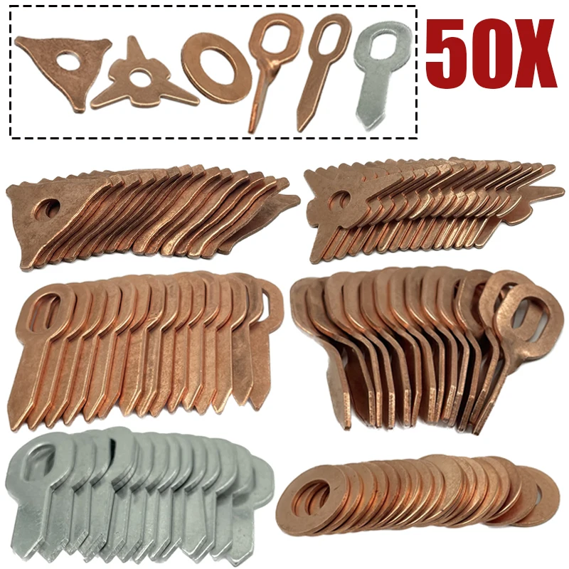 50x Auto Dent Reparatur Ziehen Pads Unterlegscheibe Kit Kupfer Überzogene Stahl Verbrauchsmaterialien Spotter Zubehör Elektroden Pad Für Spotter Schweißer