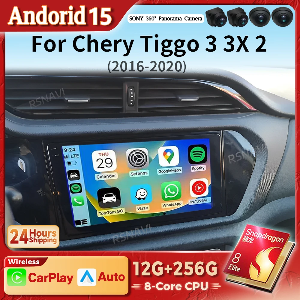 

Android 15 Carplay Auto 2K экран автомобильный радиоплеер для Chery Tiggo 3X 3 2 2016-2018 видео BT мультимедиа 2din авторадио стерео