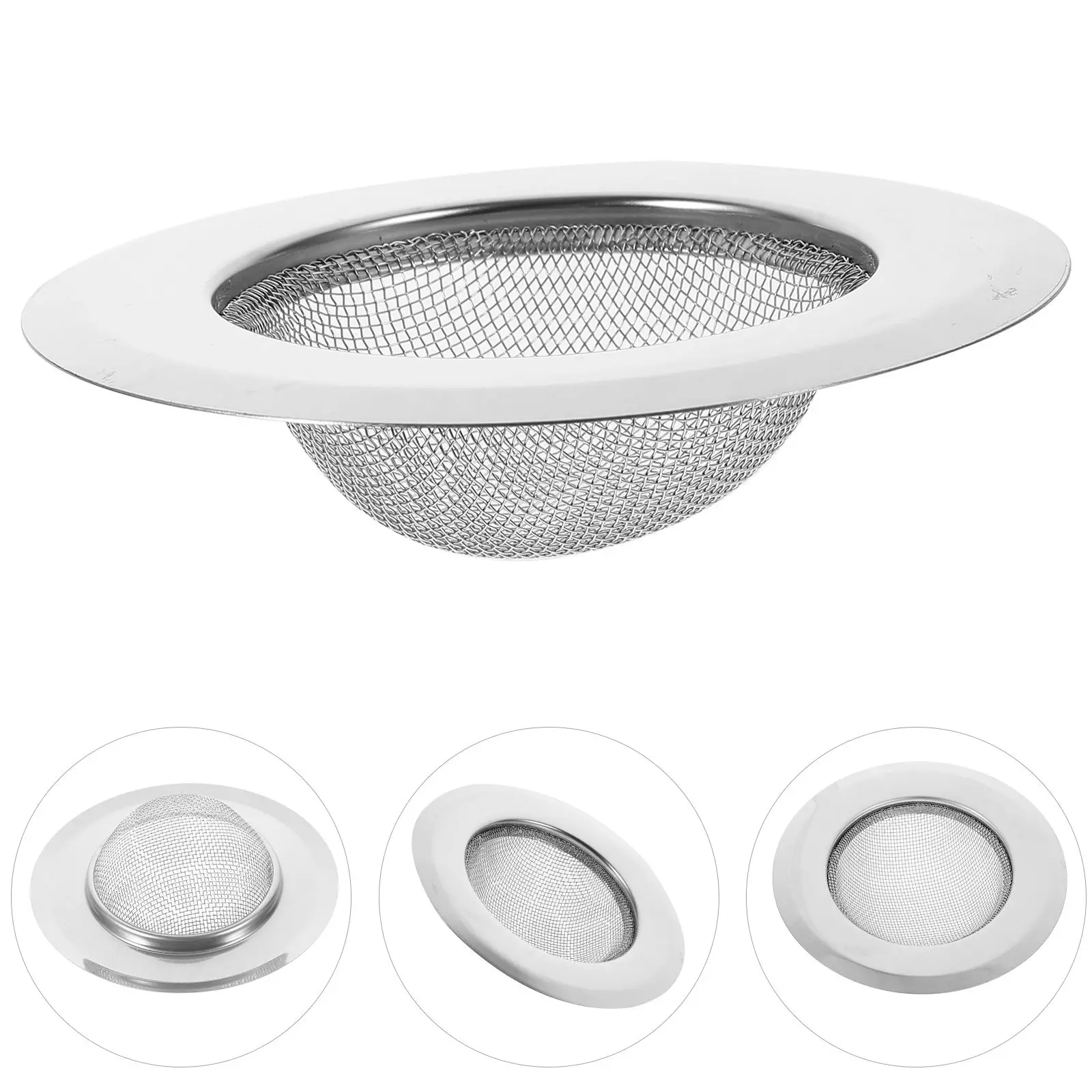 

6 Pcs Stainless Steel Sink Strainer Drain with Handle Bathroom Kitchen Basket Filter Strainers for Food Pool