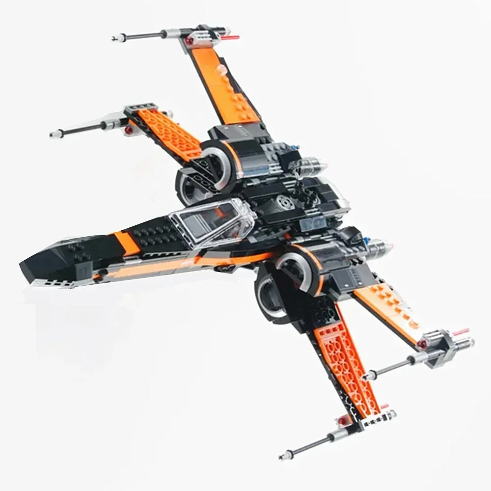 2024 Hot Compatible with 75102 Spaceship Fighter Galaxy Space Plane Model Building Block Toys Children's Christmas Gift