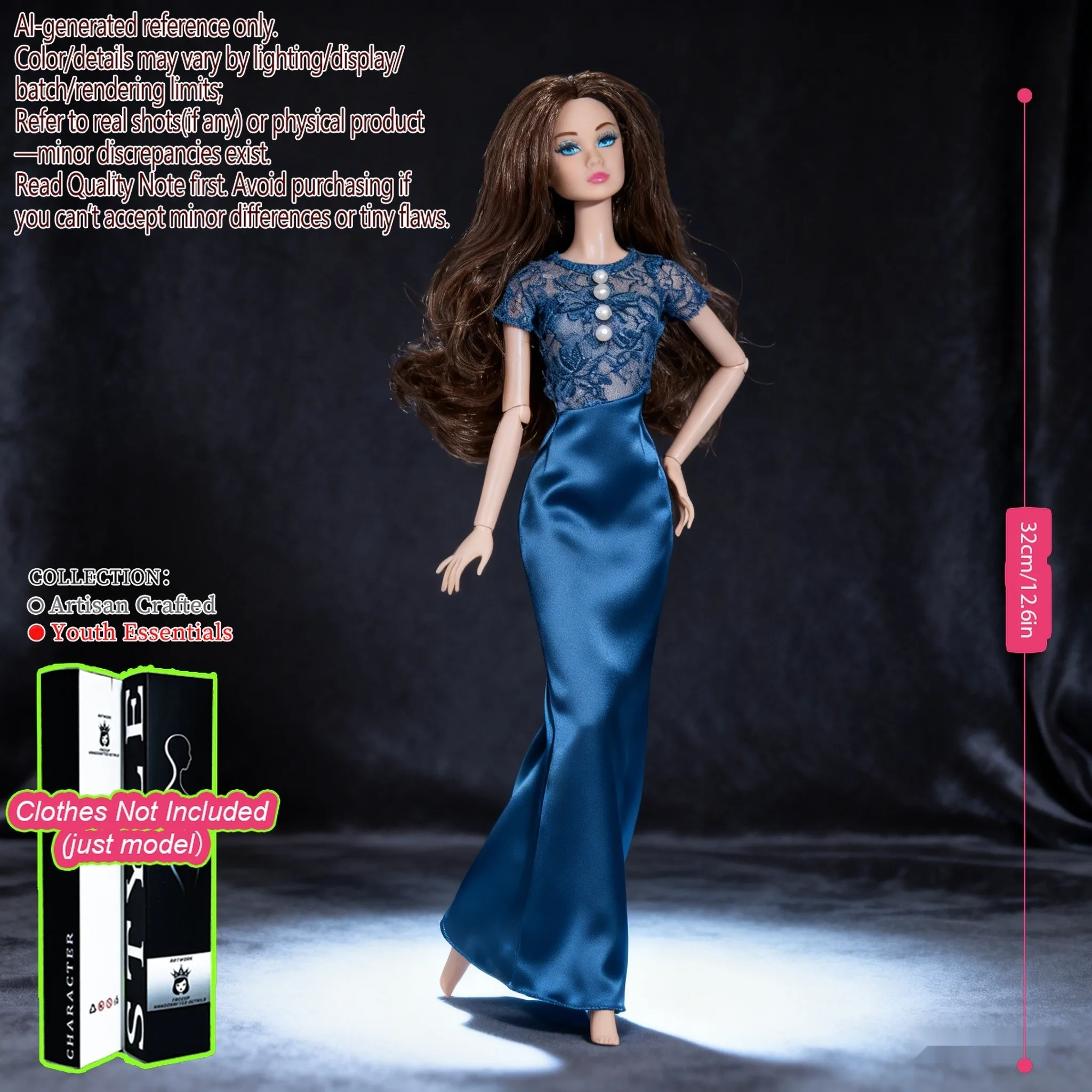 Boneca BJD Supermodelo Colecionável em Escala 1/6, Estátua Articulada Posável, Maquiagem Exquisita, Presente DIY Sem Roupas