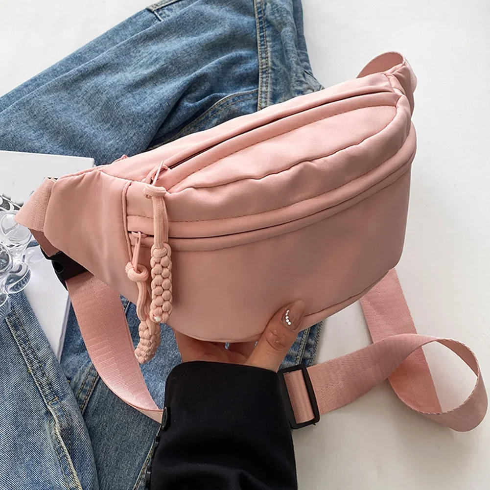 Banana Chest Bags for Women Sling Crossbody Waist Pack Canvas Running Waist Bag Casual Fanny Packs Sport Half Moon Belt Bag