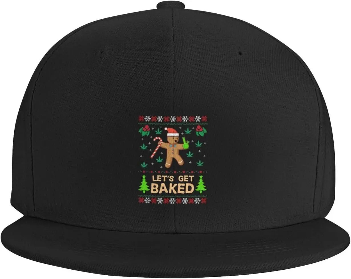 Lets Get Bakeds Christmas Hat Adjustable Funny Fashion Baseball Cap for Men Women ssf