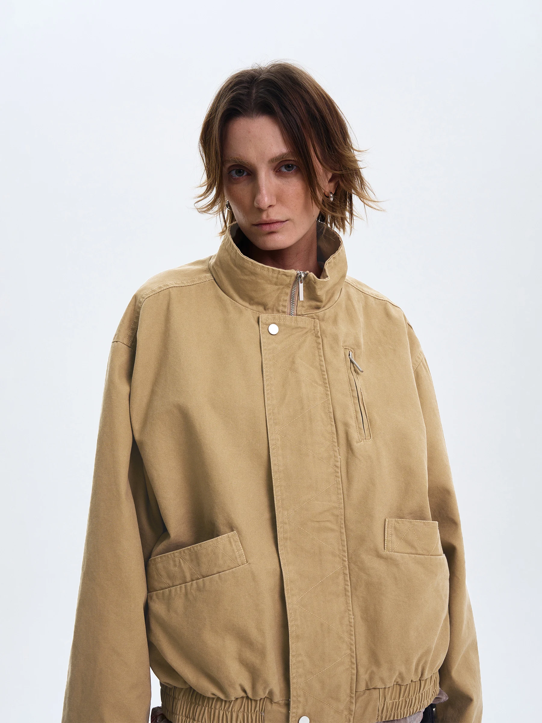 

MADWITCH Vintage Casual Pilot Jaet Workwear Coat Men Women ape Outerwear Long Sve Turn-down Collar ort Sle