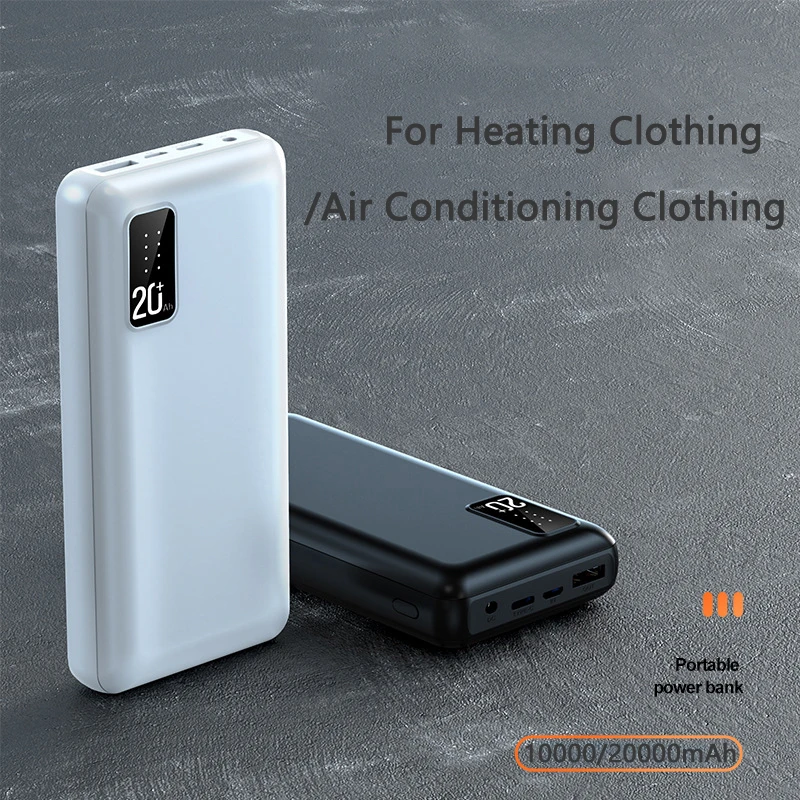 7.4V DC Port Power Bank for Heated Vest Jacket Air Condition Clothes Portable Charger External Battery Phone Powerbank 20000mAh