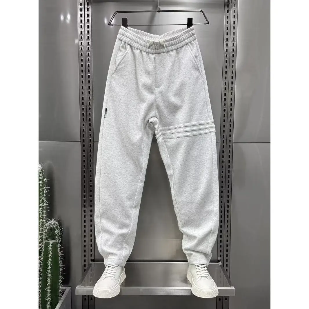 

Осень/зима, американская повседневная уличная одежда, элитные мужские свободные модные универсальные спортивные леггинсы с завязками и манжетами