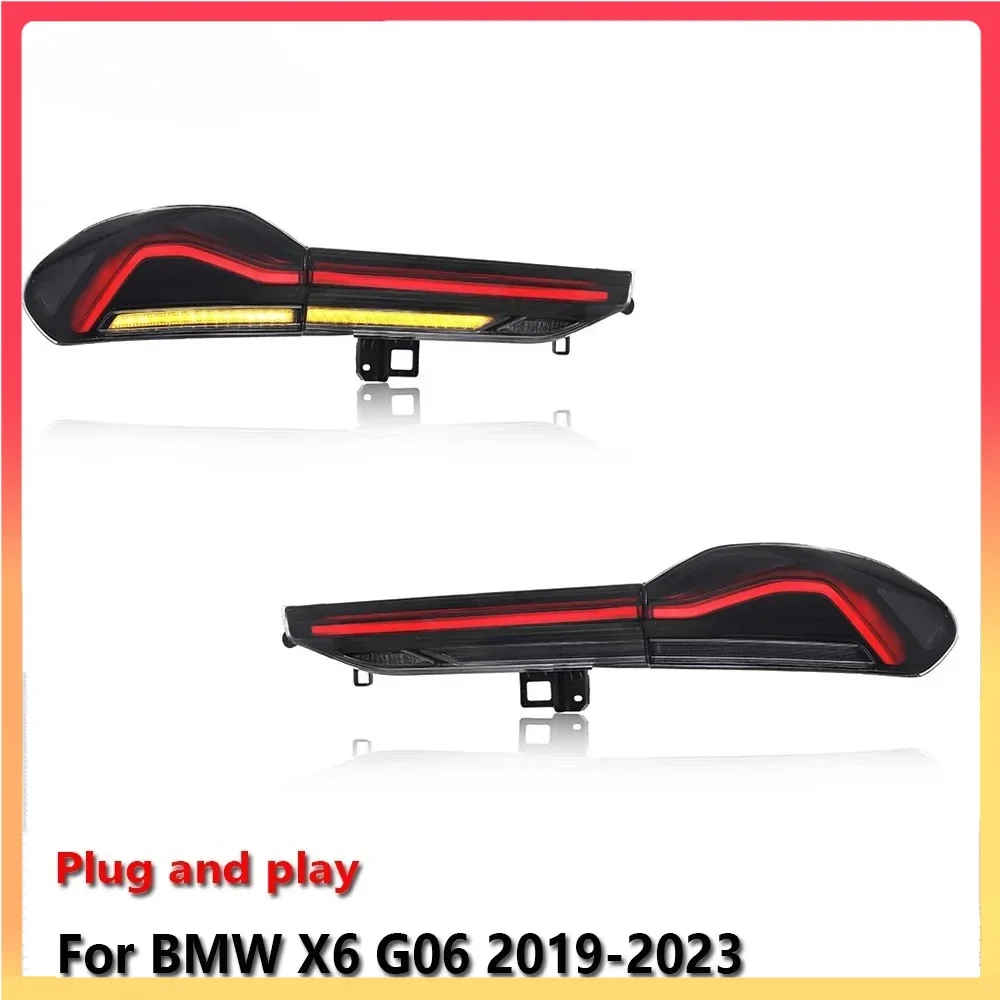 

Автомобильный светодиодный задний фонарь Автомобильные детали для BMW X6 G06 2019-2023 Авто задний противотуманный фонарь DRL Тормозной указатель поворота Plug And Play