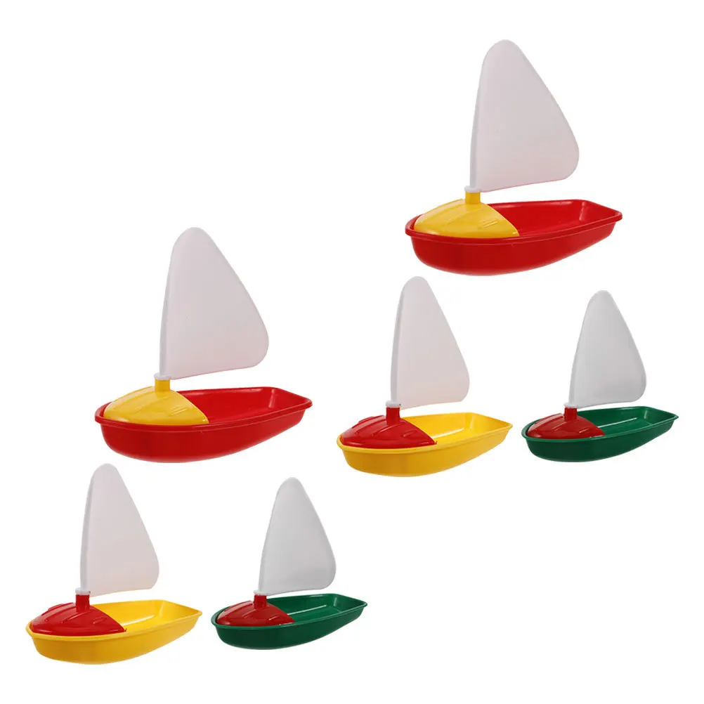 6pcs Kids Watercraft Toys: Plastic Sailing Boat Set For Pool Beach Bathtub Play Floating Bath For Children Summer Water Fun
