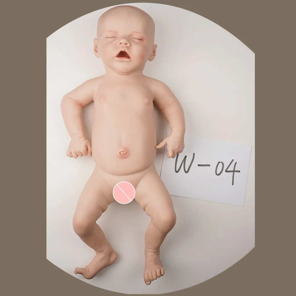 🎀   Bebê reborn de silicone ultrafino de 17,5 polegadas – 2,6 kg de peso fiel à vida |   Design de olhos e boca abertos |   Toque da pele mais macia |
