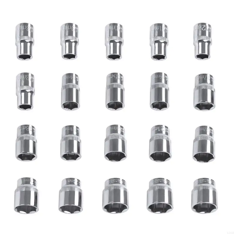 Cabeça soquete curto hexagonal, chave catraca antiferrugem polegadas, soquetes 8-36mm hexagonal