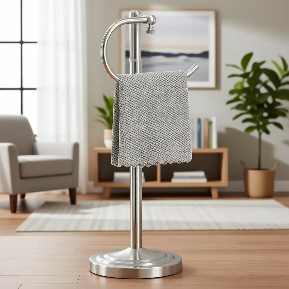 

Регулируемая вешалка для полотенец из нержавеющей стали, 16,5-26 дюймов, матовый никель, для столешниц в ванной или на кухне