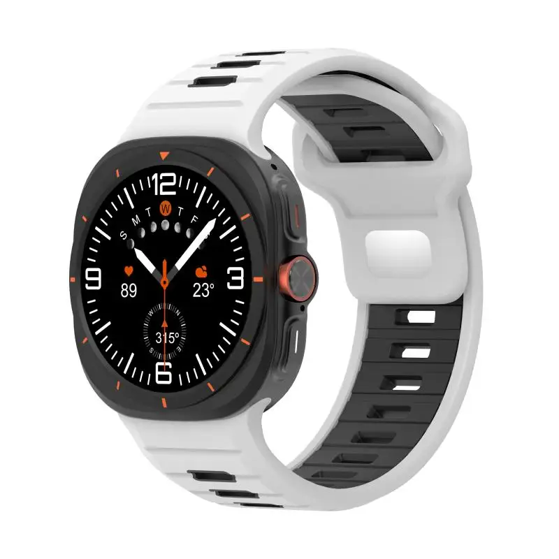 Sportliches Silikonarmband für Samsung Galaxy Watch Ultra2 2026, weiches zweifarbiges Band für Samsung Galaxy 7 Ultra 47mm, nahtloses Uhrenarmband – Detail 6