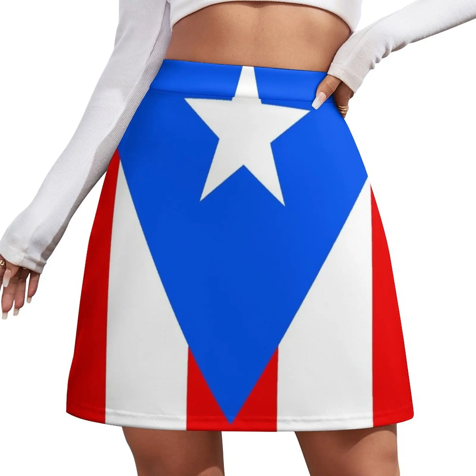 Puerto Rico Flag Banner Mini Skirt skirts for womans Women's summer skirt Clothing female Women skirt