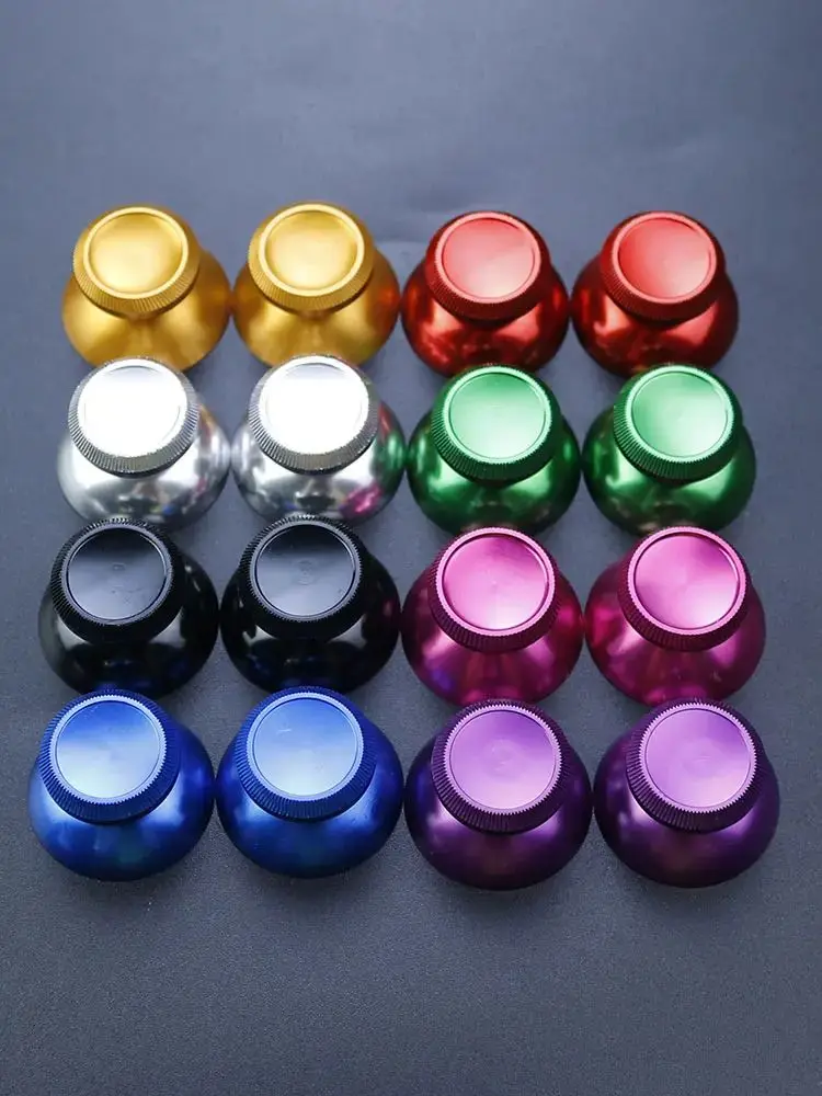 Pour contrôleur Xbox 360 1 paire en aluminium métal 3D capuchons de Joystick analogique capuchon de poignée de bâton de pouce bouton à bascule de manette de jeu