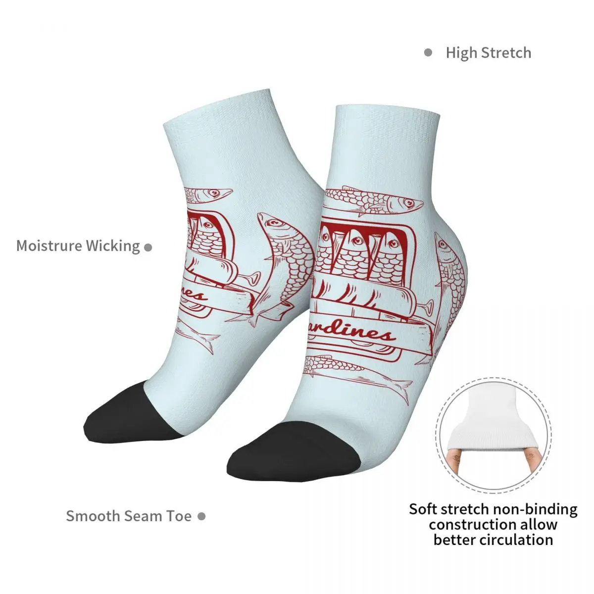 جوارب من القصدير من سردين، جوارب هاراجوكو فائقة النعومة، ملحقات جوارب لجميع المواسم لهدايا للجنسين #5