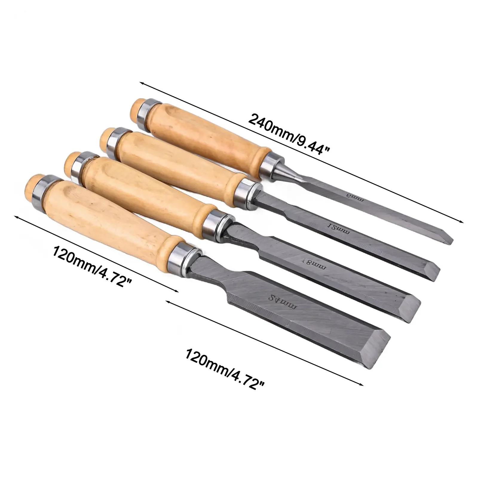4Pcs 6/24mm Carving Wood Chisels Professional Gouge Curved For Carpentry Sculpture Carve Craft Woodworking Tool